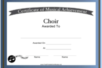 Choir Certificate Of Achievement Template Download Within Awesome Choir Certificate Template