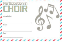 Choir Certificate Of Participation Template Free Printable Within Awesome Choir Certificate Template