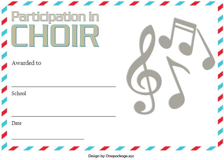 Choir Certificate Of Participation Template Free Printable Within Awesome Choir Certificate Template