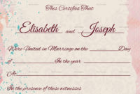 Christian Marriage Certificate Design Template In Psd, Word Throughout Blank Marriage Certificate Template