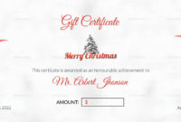 Christmas Bell Gift Certificate Template In Adobe Photoshop Inside Free Christmas Gift Certificate Templates