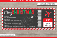 Christmas Gift Boarding Pass Ticket Template | Surprise Intended For Travel Gift Certificate Editable
