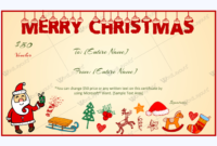 Christmas Gift Certificate Template 15 | Gift Card With Free Christmas Gift Certificate Templates