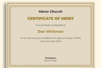 Church Certificate Of Merit Template Word (Doc) With Certificate Of Merit Templates Editable
