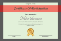 Classic Editable Word Certificate Of Participation Template With Regard To New Free Templates For Certificates Of Participation