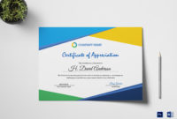 Company Appreciation Certificate Design Template In Psd, Word Throughout Certificate Of Recognition Word Template