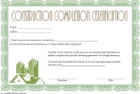 Construction Certificate Of Completion Template Creative With Regard To Fascinating Certificate Template For Project Completion