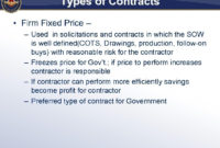 Contract Types Pao Approved Spr 2015 691 Contract Intended For Independent Government Cost Estimate Template