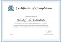 Course Completion Certificate Format Word Calep Pertaining To Fresh Training Certificate Template Word Format