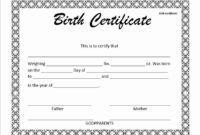 Create Birth Certificate Template Beautiful 14 Free Birth Regarding Rabbit Birth Certificate Template Free 2019 Designs
