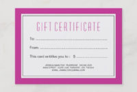 Customizable Nail Salon Gift Certificate | Zazzle With Free Printable Manicure Gift Certificate Template