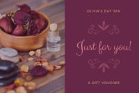 Customize 131+ Spa Gift Certificate Templates Online Canva Inside Spa Gift Certificate