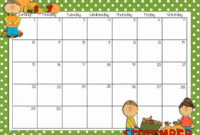 Cute March 2019 Calendar For Kids | Calendar Printables With Fresh Blank Calendar Template For Kids