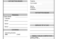 Daily Restaurant Pre Shift Meeting Sheet. | Restaurant In Amazing Manager Meeting Agenda Template