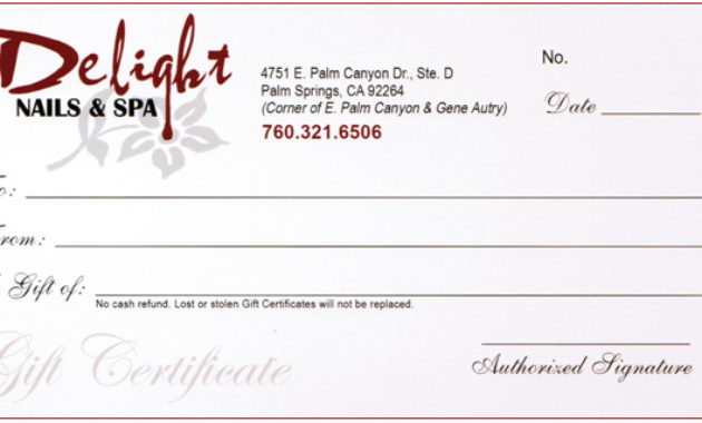 Delight Nails &amp; Spa For Fascinating Nail Salon Gift Certificate