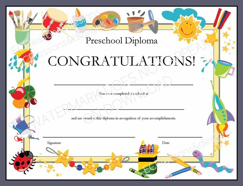 Diploma/Certificate For Preschool Or Daycare: Printable Within Student Council Certificate Template 8 Ideas Free