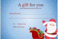 Doc Free Christmas Gift Template Editable Certificate For Christmas Gift Certificate Template Free Download