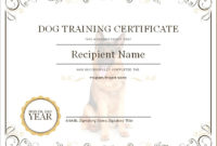 Dog Training Certificate | Microsoft Word &amp;amp; Excel Templates Within Dog Obedience Certificate Templates