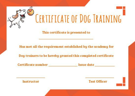 Dog Training Certificate Template | Training Certificate With Regard To Awesome Dog Obedience Certificate Templates