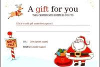 Download Christmas Gift Certificate Template Sample Intended For Christmas Gift Certificate Template Free Download