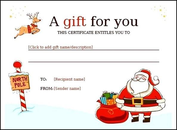 Download Christmas Gift Certificate Template Sample Intended For Christmas Gift Certificate Template Free Download