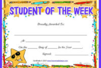 Download Prinable Student Of The Week Certificate For Free With Regard To Free Student Certificate Templates