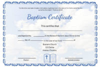 Editable Baptism Certificate Template For Baptism With Regard To South African Birth Certificate Template