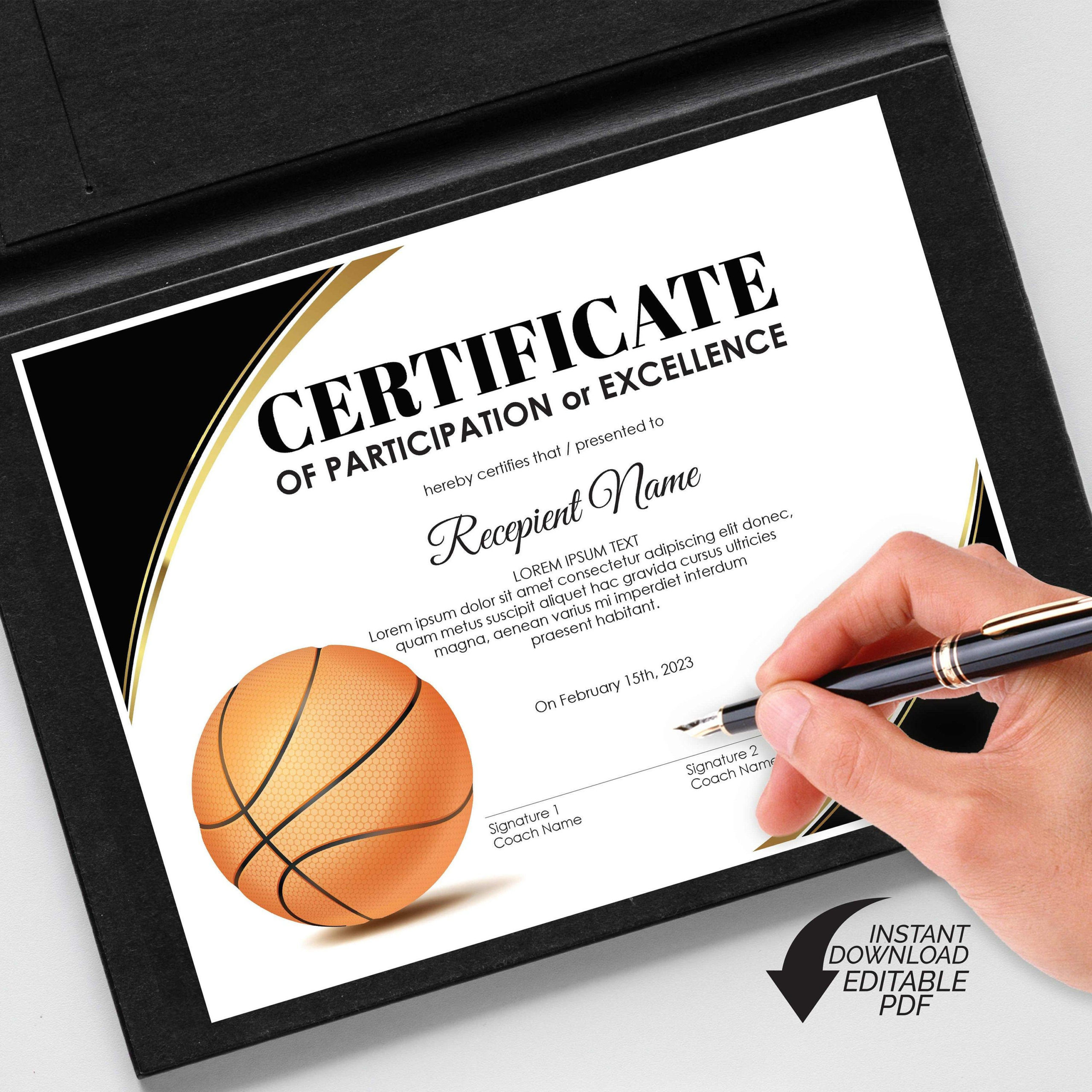 Editable Basketball Award Certificate Template, Printable With Regard To Basketball Certificate Template
