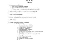 Editable Chemical Safety Committee July 19 2012 Agenda For Safety Committee Meeting Agenda And Minutes