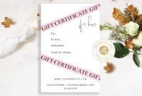 Editable Gift Certificate Template For Her. Corjl With Regard To Pink Gift Certificate Template