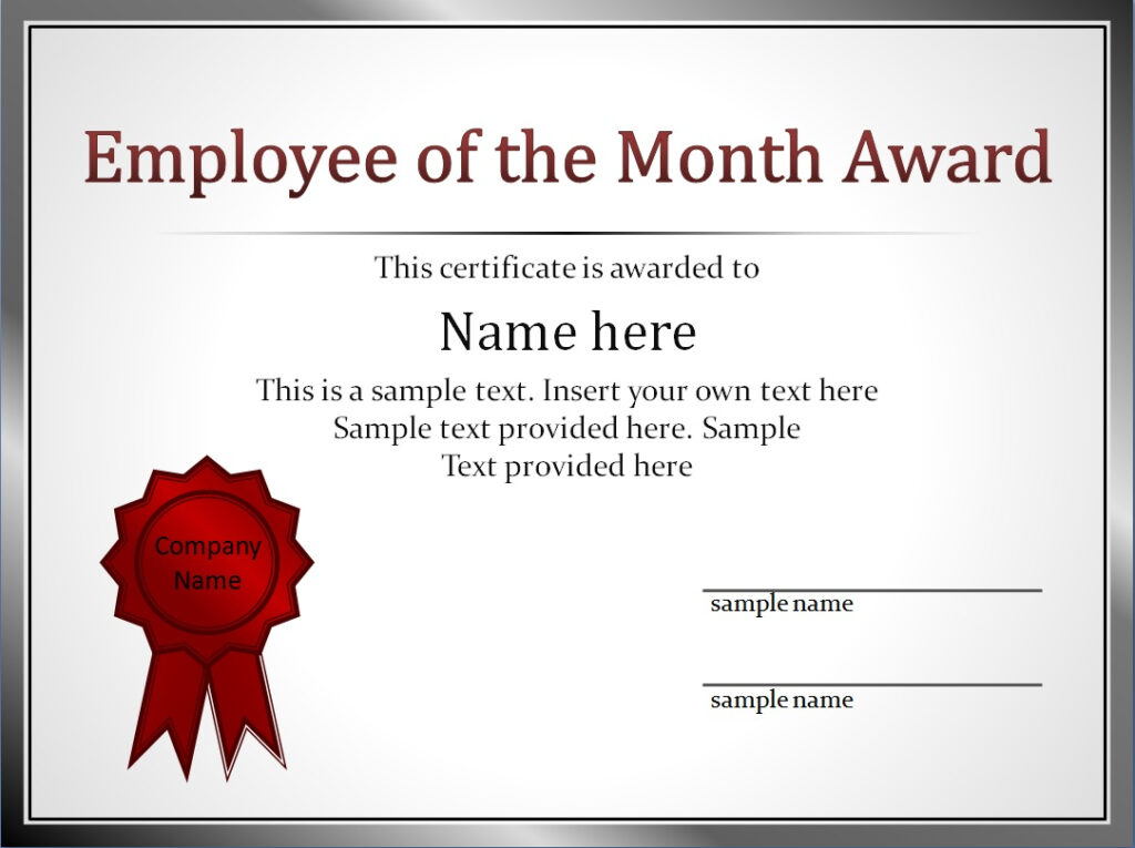 Effective Employee Award Certificate Template With Red With Fantastic Best Employee Certificate Template