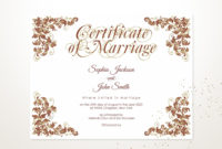 Elegant Wedding Certificate, Printable Certificate Of In Free Editable Wedding Gift Certificate Template