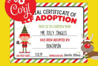 Elf Adoption Certificate Green ★ Make Christmas Memories In Fascinating Elf Adoption Certificate Free Printable