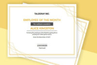 Employee Of The Month Award Certificate Template Word With Fresh Employee Of The Month Certificate Template Word