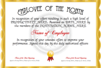 Employee Of The Month Certificate Template With Picture (3 Intended For Free Printable Certificate Of Promotion 12 Designs