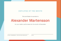 Employee Of The Month Certificate Throughout Best Employee Certificate Template