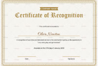 Employee Recognition Certificates Templates Calep Pertaining To Awesome Employee Certificate Of Service Template
