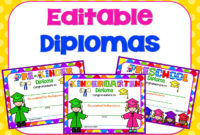 End Of The Year Ideas Regarding Printable Kindergarten Diploma Certificate