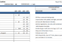 Excel Recipe Template For Chefs Chefs Resources With Cost Card Template