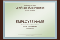 Excellent Employee Certificate Of Appreciation Template Pertaining To Simple Certificate Of Appreciation Template Doc