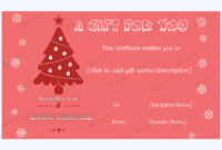 Festive Snowflake Gift Certificate Template Word Layouts Inside Free Christmas Gift Certificate Templates