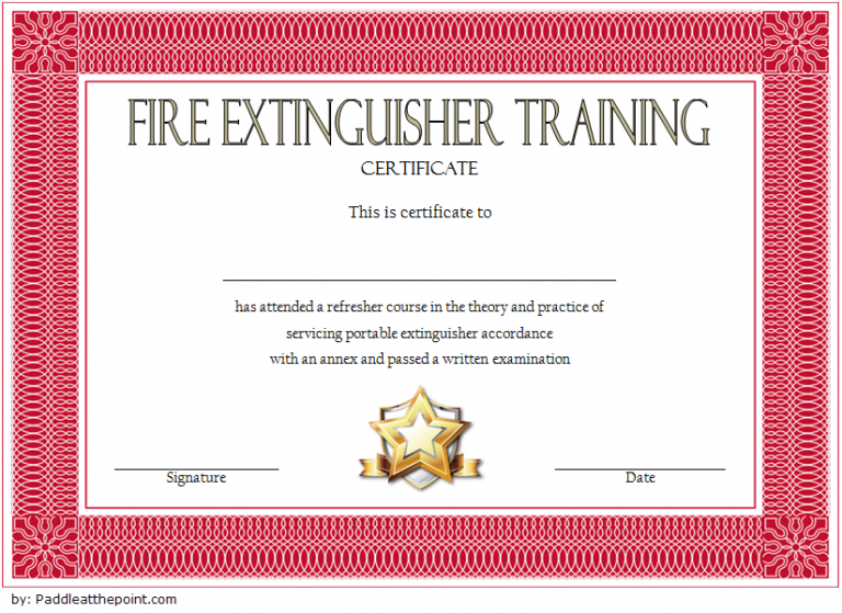 Fire Extinguisher Training Certificate Template: 7+ Ideas Free Within Free Fire Extinguisher Certificate Template