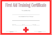 First Aid Certificate Template Free [7+ Greatest Choices] Within Certificate Of Cooking 7 Template Choices Free