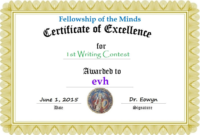First Place Certificate Template (1) Templates Example In Handwriting Award Certificate Printable