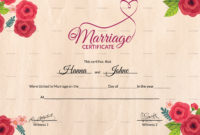 Floral Marriage Certificate Design Template In Psd, Word Regarding Certificate Of Marriage Template
