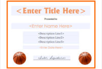 Free 20+ Sample Basketball Certificate Templates In Pdf For Basketball Achievement Certificate Editable Templates