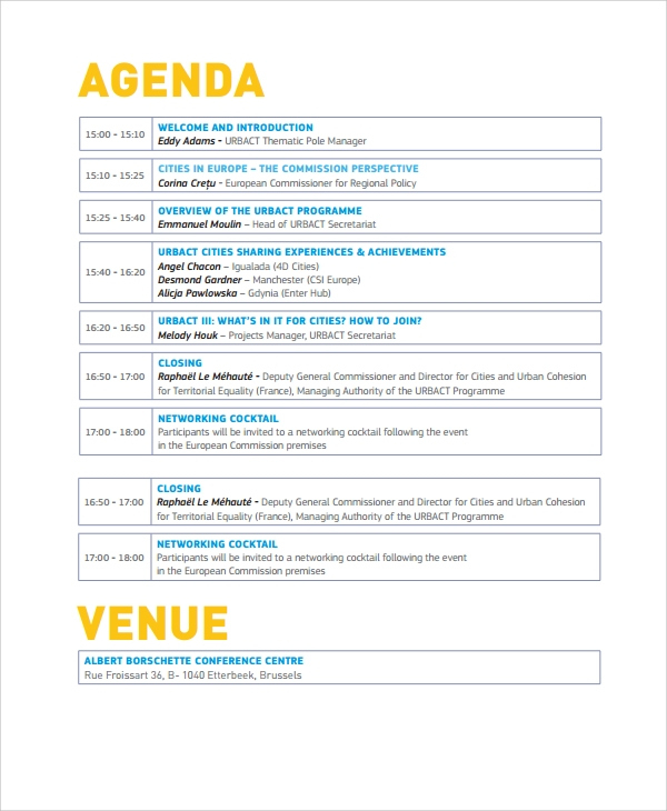 Free 7+ Sample Event Agenda Templates In Pdf | Ms Word Inside Program Agenda Template
