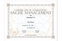 Free Anger Management Certificate Of Completion Template Intended For Anger Management Certificate Template