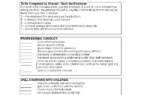 Free Child Care Employee Evaluation Form | Templates At Regarding Blank Evaluation Form Template
