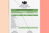 Free Construction Estimate Format Template In 2020 Throughout Web Design Cost Estimate Template